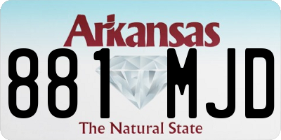 AR license plate 881MJD