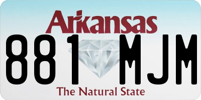 AR license plate 881MJM