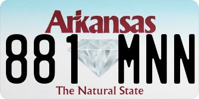 AR license plate 881MNN