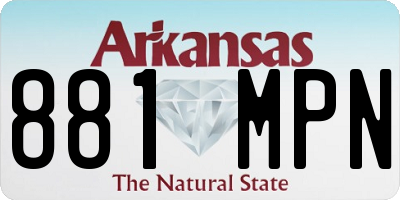 AR license plate 881MPN