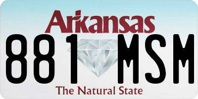 AR license plate 881MSM
