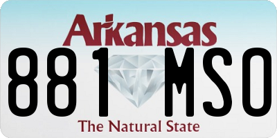 AR license plate 881MSO