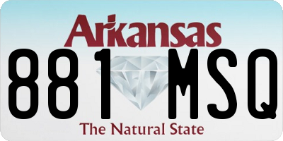 AR license plate 881MSQ