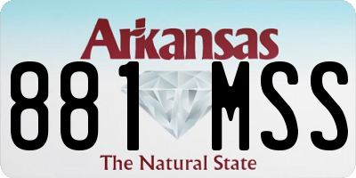 AR license plate 881MSS