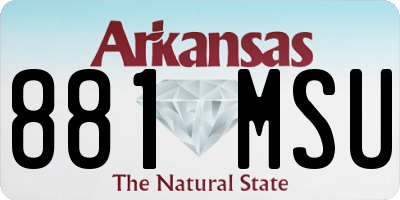 AR license plate 881MSU