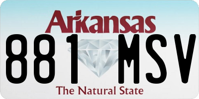 AR license plate 881MSV