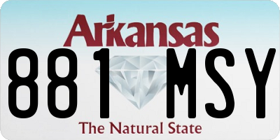 AR license plate 881MSY