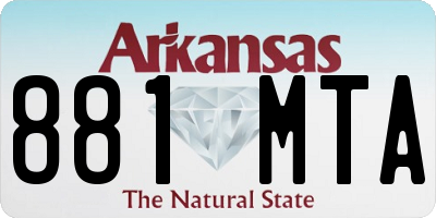 AR license plate 881MTA