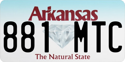 AR license plate 881MTC