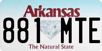 AR license plate 881MTE