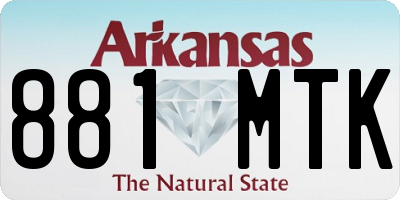 AR license plate 881MTK