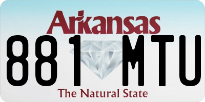AR license plate 881MTU