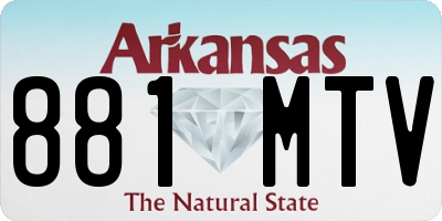 AR license plate 881MTV