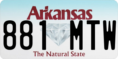 AR license plate 881MTW