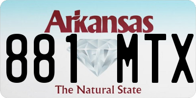 AR license plate 881MTX