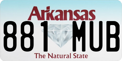 AR license plate 881MUB