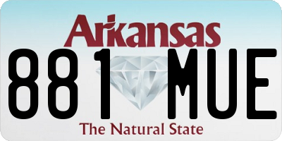 AR license plate 881MUE