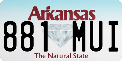 AR license plate 881MUI