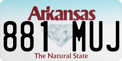 AR license plate 881MUJ
