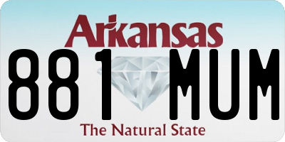 AR license plate 881MUM