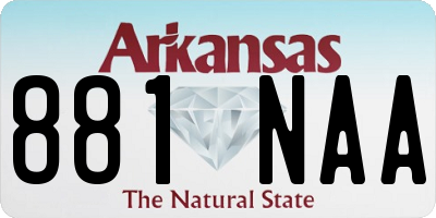 AR license plate 881NAA