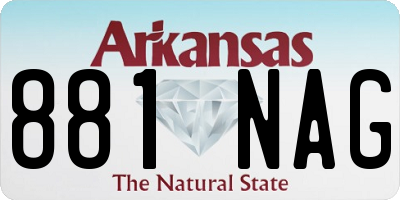 AR license plate 881NAG