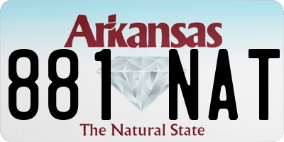 AR license plate 881NAT