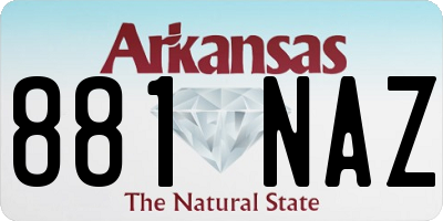 AR license plate 881NAZ
