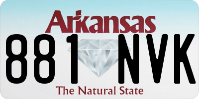 AR license plate 881NVK