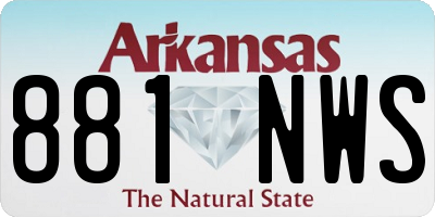 AR license plate 881NWS