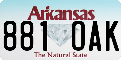 AR license plate 881OAK