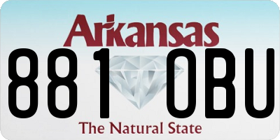 AR license plate 881OBU