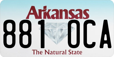 AR license plate 881OCA