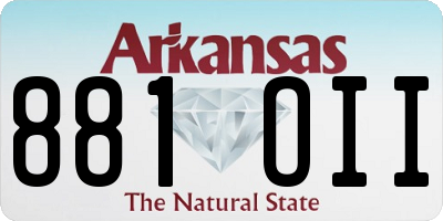 AR license plate 881OII