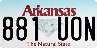 AR license plate 881UON