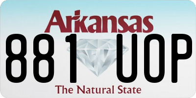 AR license plate 881UOP