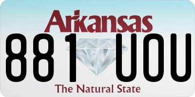 AR license plate 881UOU