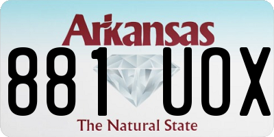 AR license plate 881UOX