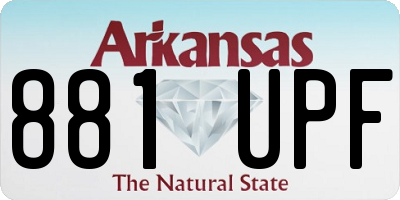 AR license plate 881UPF