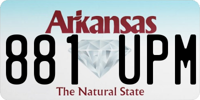 AR license plate 881UPM