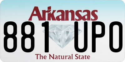 AR license plate 881UPO