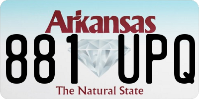 AR license plate 881UPQ