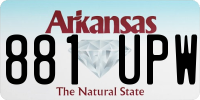 AR license plate 881UPW