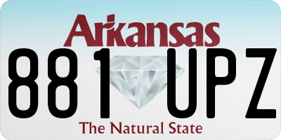 AR license plate 881UPZ