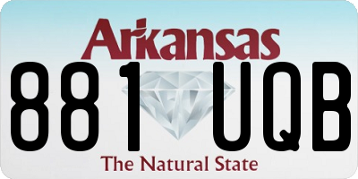 AR license plate 881UQB