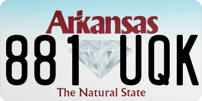 AR license plate 881UQK