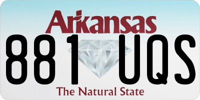 AR license plate 881UQS