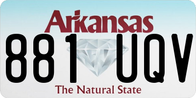 AR license plate 881UQV