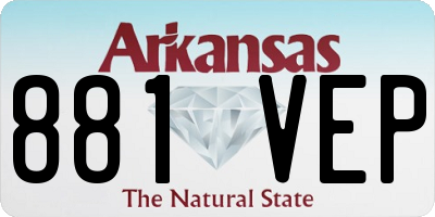 AR license plate 881VEP