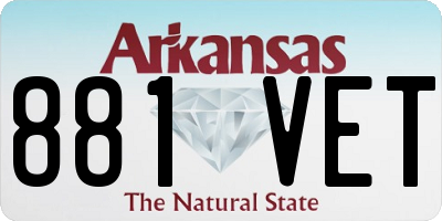 AR license plate 881VET